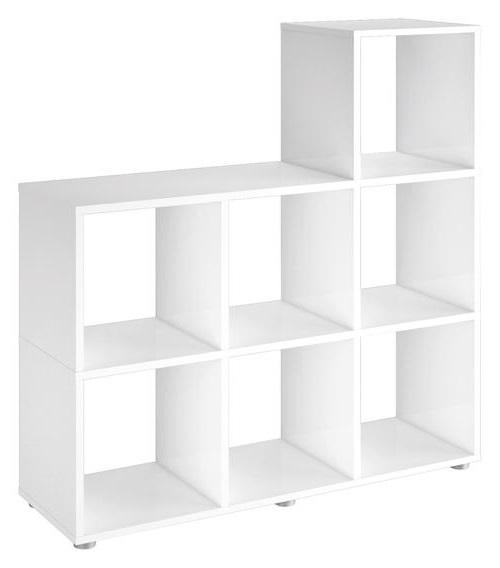 Regal "Pisa" , weiß - Schwarz/Weiß, Basics, Holzwerkstoff/Kunststoff (104,3/106,3/33cm) - MID.YOU