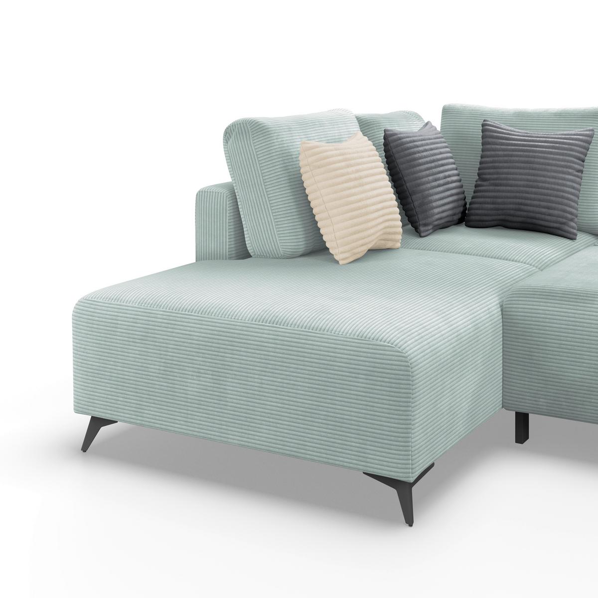 Kutna Garnitura Viktor - boje mente/crna, Moderno, tekstil/metal (212/270cm)