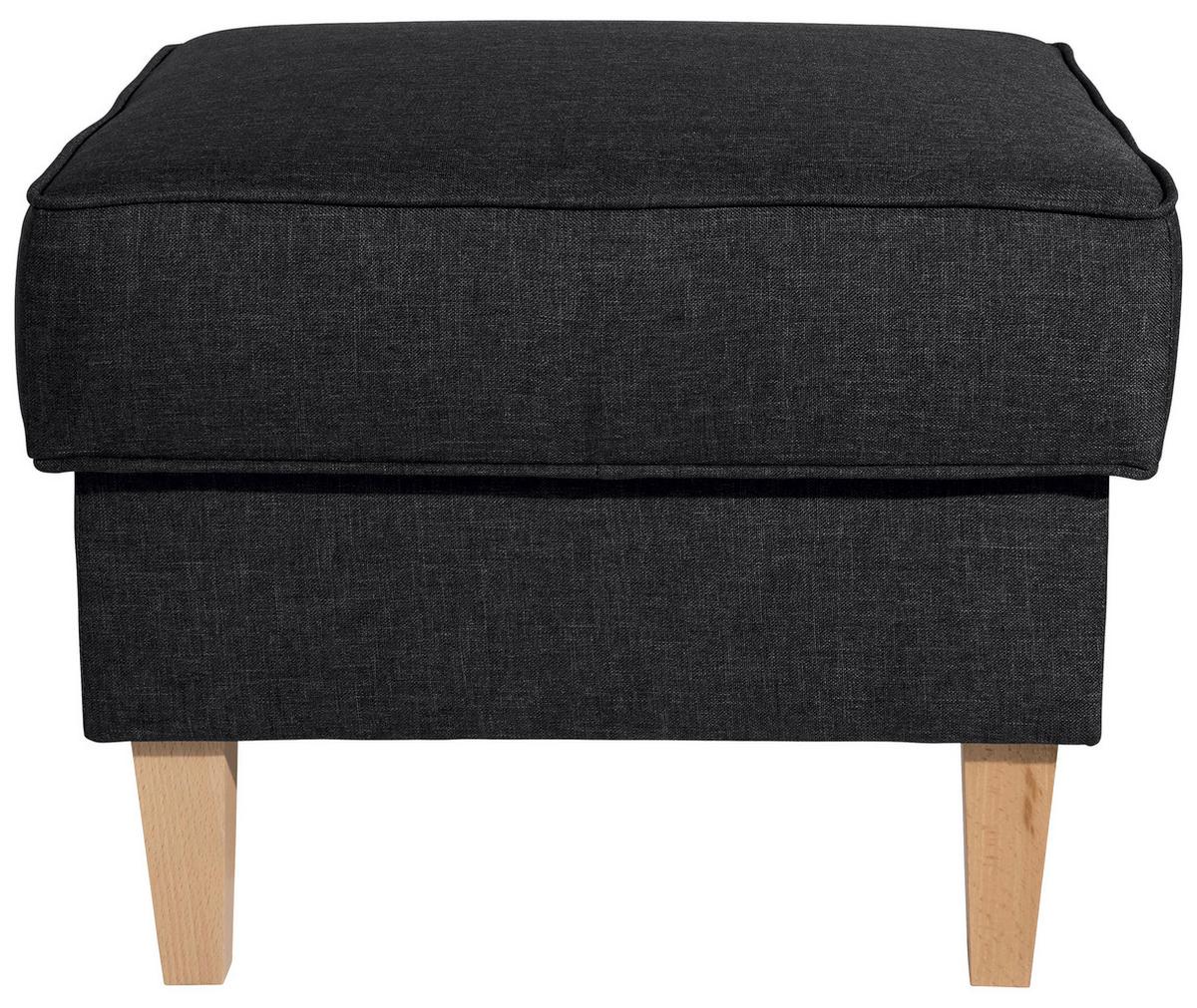 Hocker Lorris Graphitfarben Flachgewebe - Buchefarben/Graphitfarben, Design, Holz/Textil (53/45/53cm) - Max Winzer