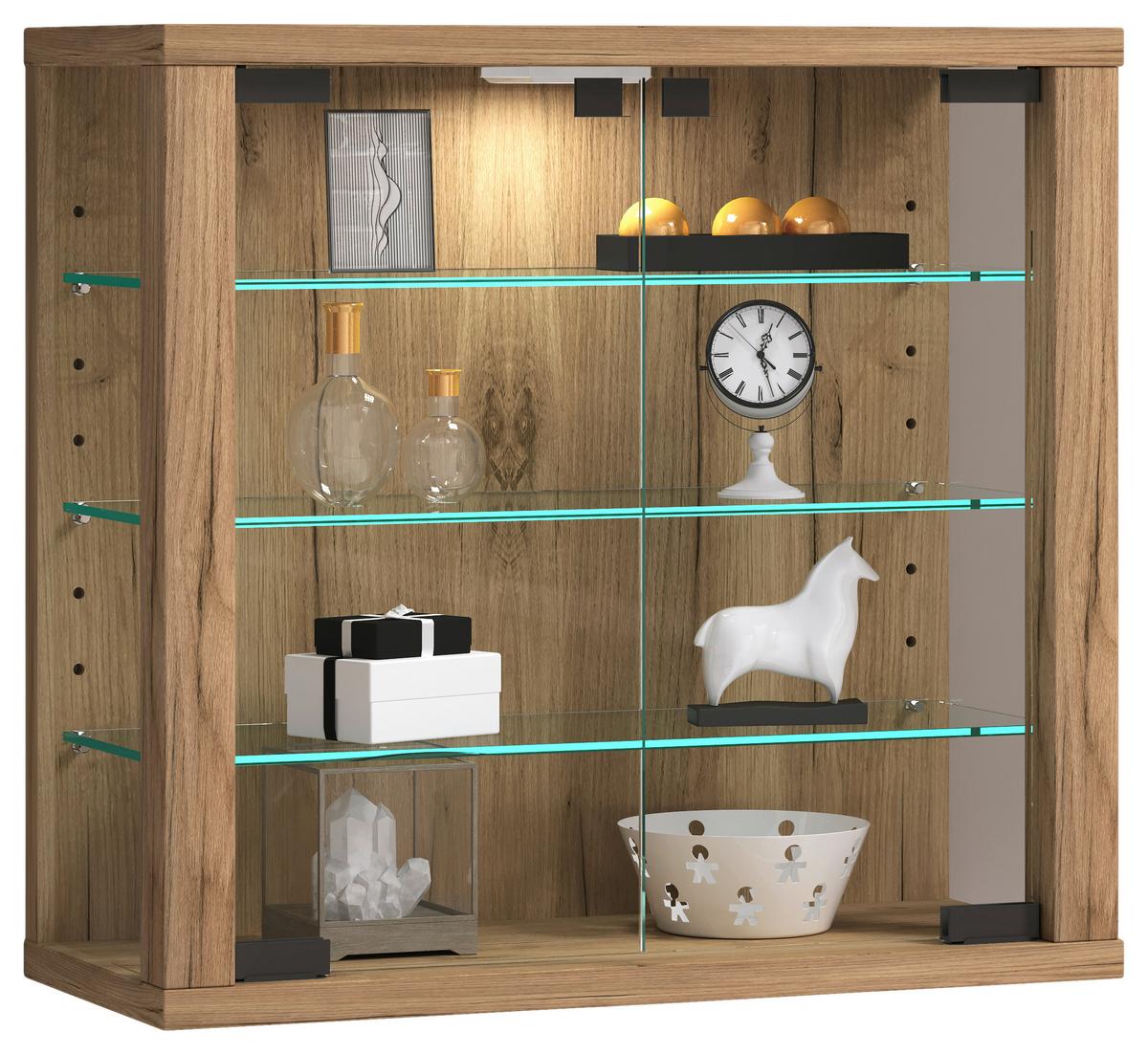 HÄNGEVITRINE VITROSA S - Honigeiche, Design, Glas/Holzwerkstoff (43/40/18cm) - MID.YOU