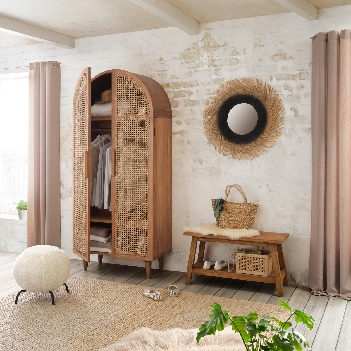 Kleiderschrank aus Mangoholz massiv - Naturfarben, Lifestyle, Holz (90/190/48cm) - Premium Living