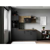 Küchenblock Oliver m. Geräten Grau - Eiche Artisan/Grau, Trend, Holzwerkstoff/Metall (205cm) - Respekta