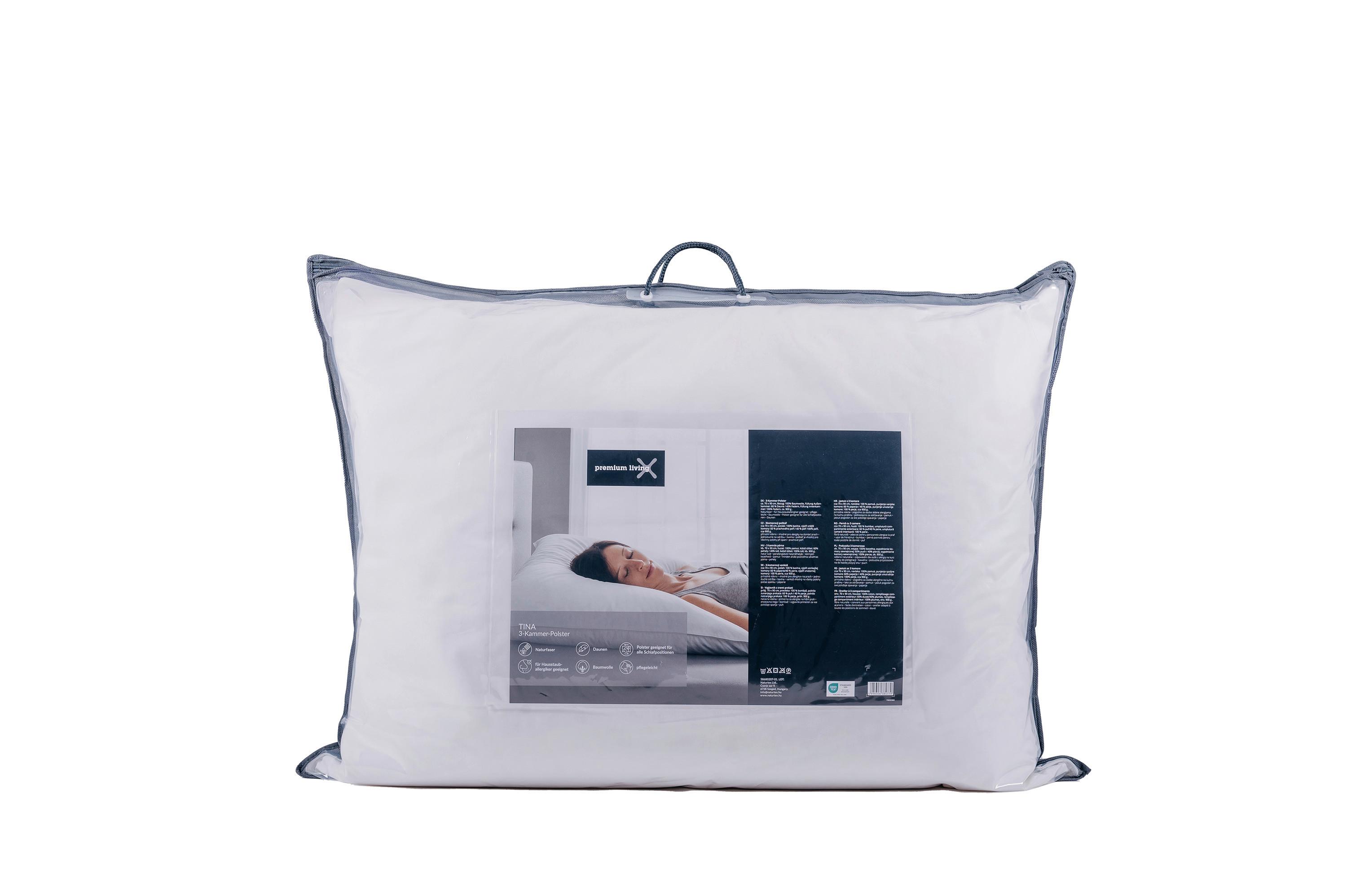 3-Kammer-Polster Tina Weiß ca. 70x90cm - Kunststoff/Textil (70/90cm) - Premium Living