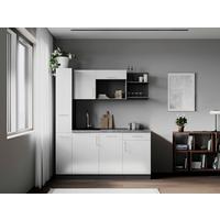 Küchenblock Oliver m. Geräten Weiß - Weiß/Grau, Trend, Holzwerkstoff/Metall (175cm) - Respekta