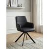 CHAISE ACCOUDOIRS JOSY - noir, Design, cuir/métal (57/86/61cm) - Mömax