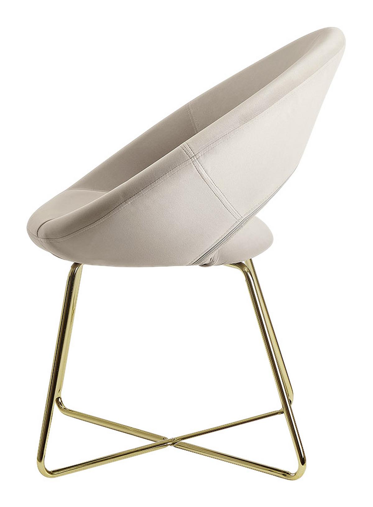 Armlehnstuhl "WL6.191", beige - Beige/Goldfarben, MODERN, Textil/Metall (57/83/60cm) - MID.YOU