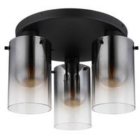 DECKENLEUCHTE 15768-3D FLORENTINA - Klar/Schwarz, Basics, Glas/Metall (40,5/26cm) - Globo