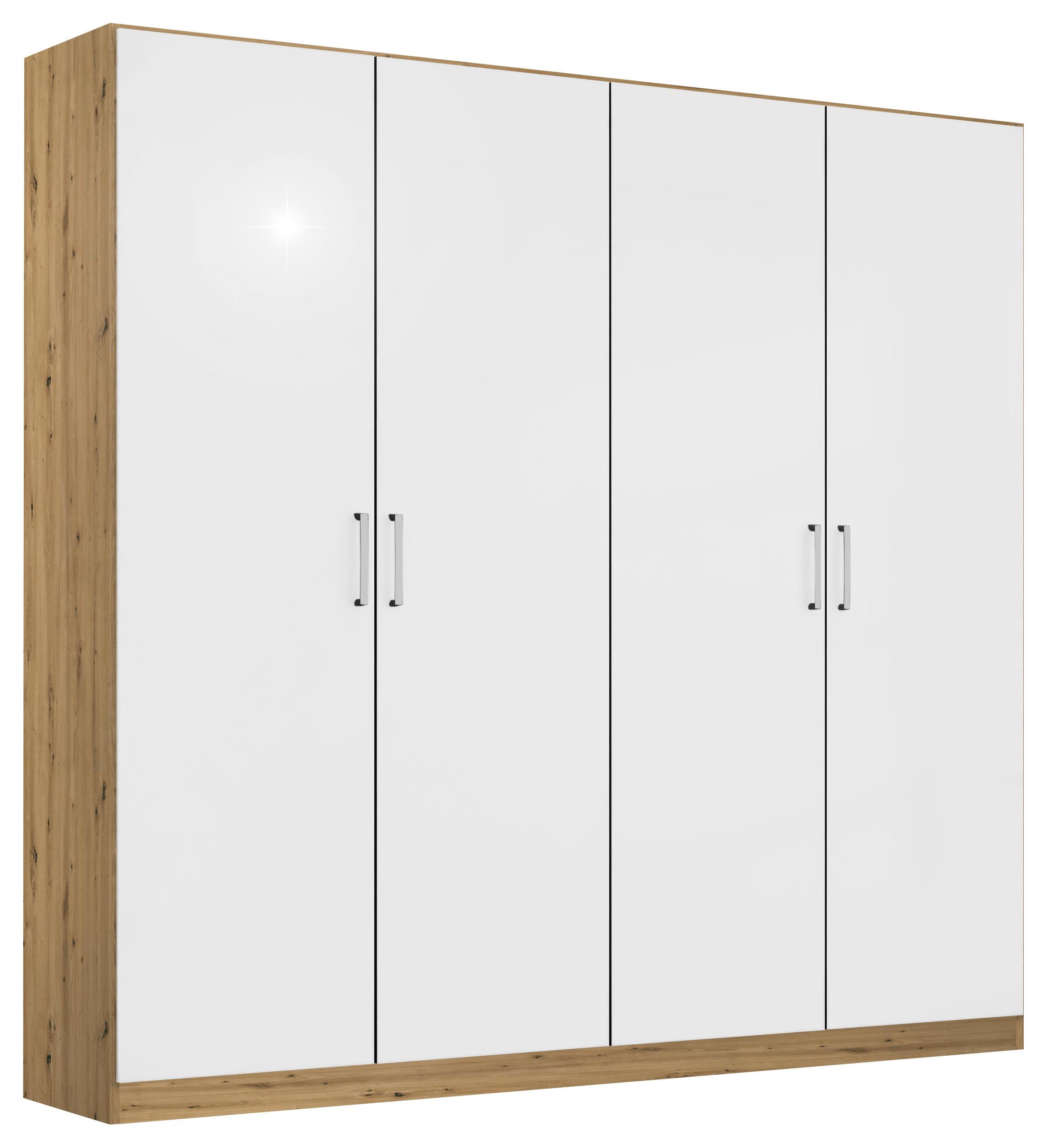 Ormar S Klasičnim Vratima Berlin - hrast Artisan/bijela visoki sjaj, Moderno, drvni materijal/plastika (181/197/54cm) - Modern Living
