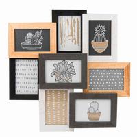 RAMKA NA ZDJĘCIA KOLAŻ 8999372 - czarny/biały, Konventionell, materiał drewnopochodny (48/48cm) - Nielsen