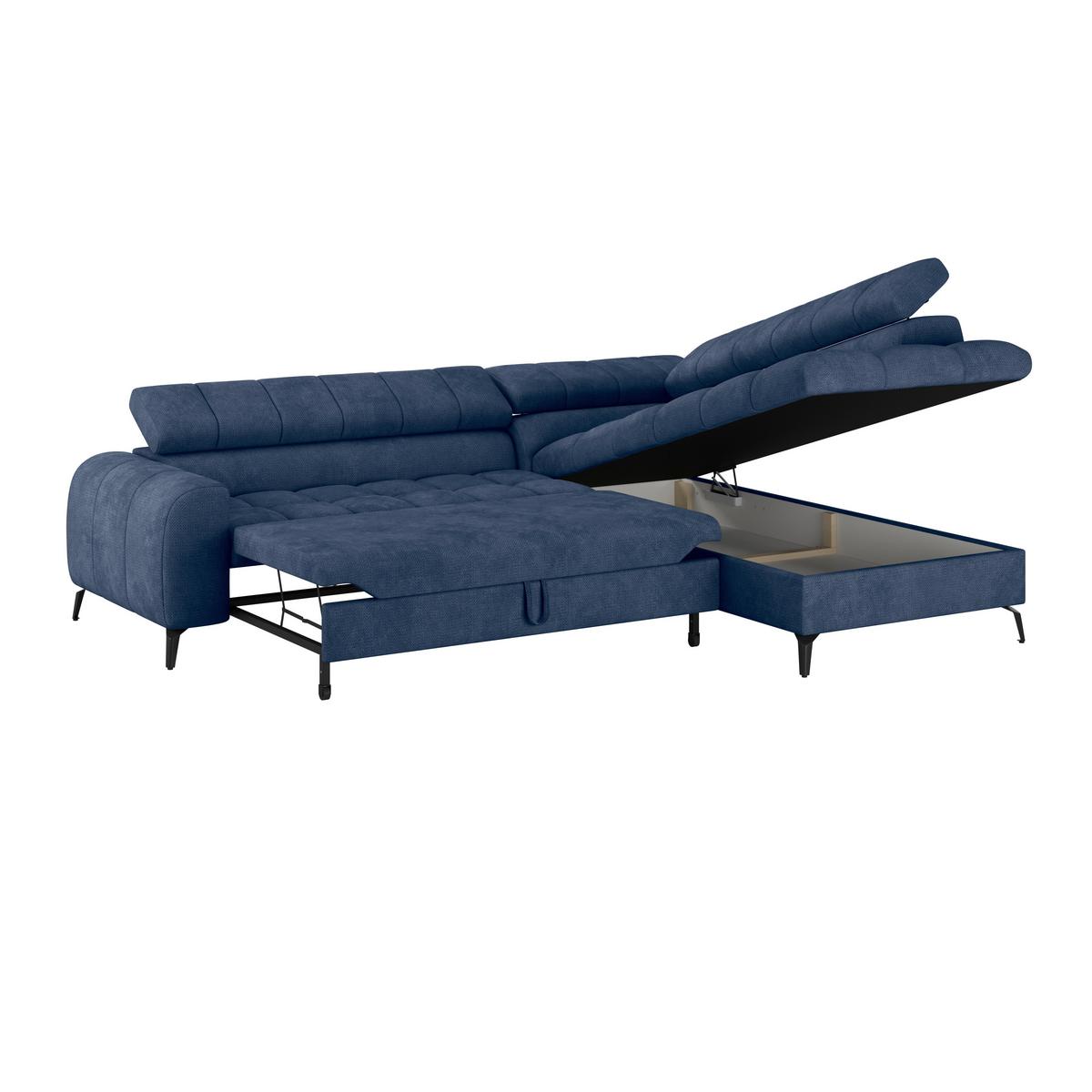 Kutna Garnitura Volf - plava/crna, Trend, tekstil/metal (261/203cm)