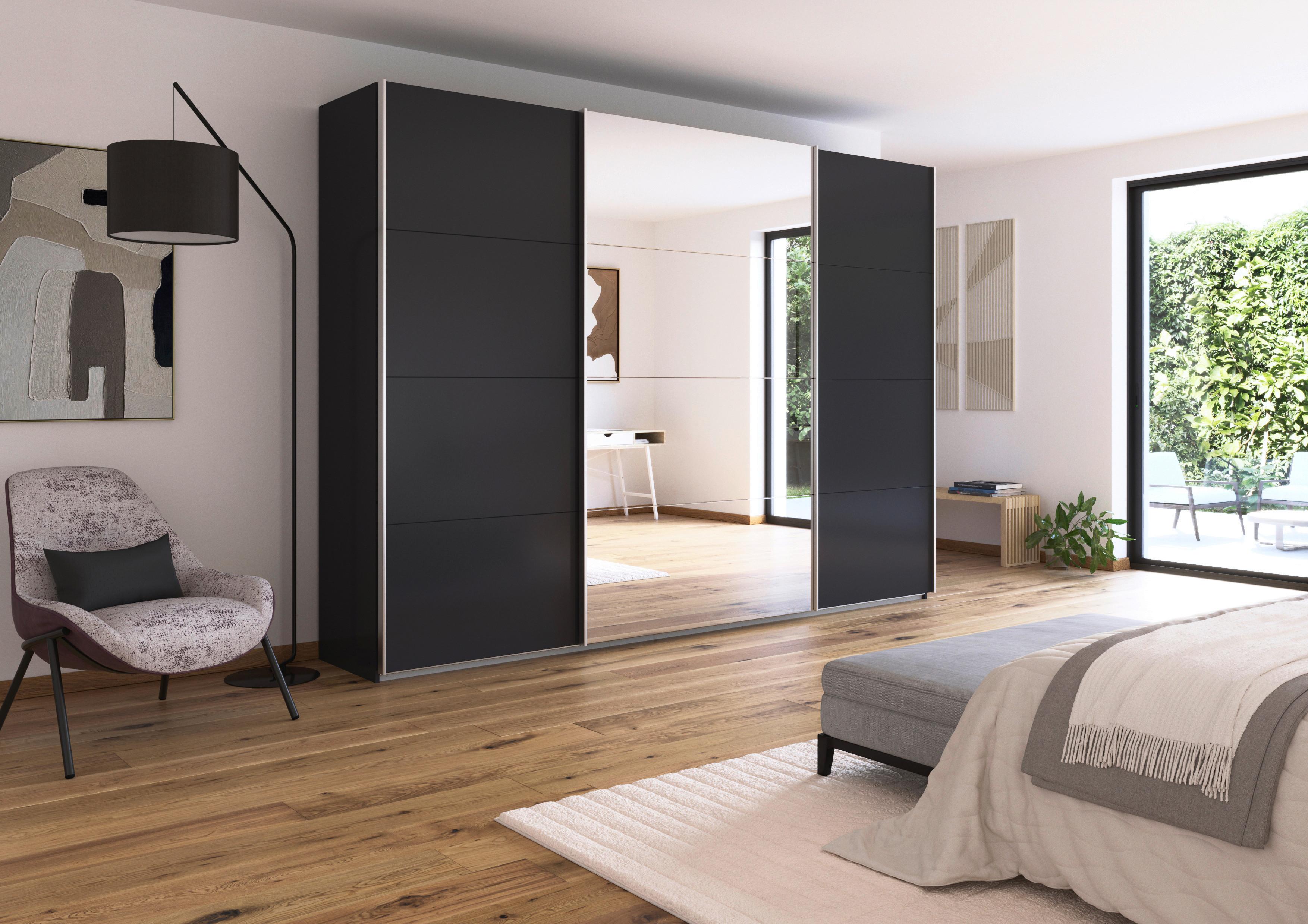 DULAP USI CULISANTE FELDKIRCH - argintiu/antracit, Modern, material pe bază de lemn (315/229/62cm)