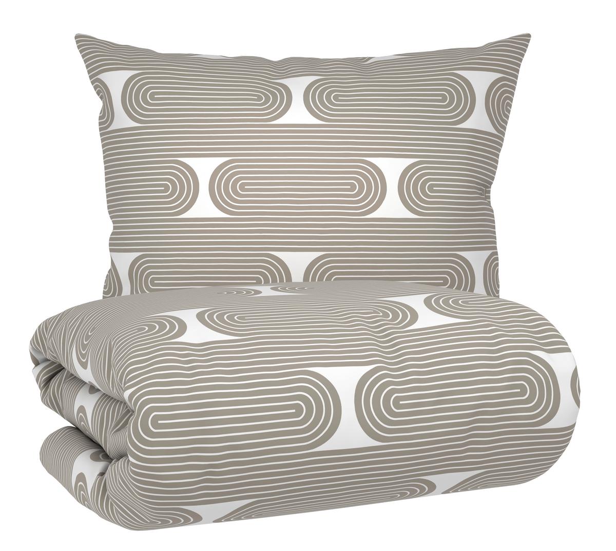Posteljnina Retro - bela/sivorjava, Moderno, tekstil (140/200cm) - Mömax