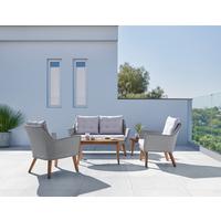 Loungegarnitur Brüssel in Naturfarben/Grau - Naturfarben/Grau, Modern, Holz/Kunststoff - Mömax