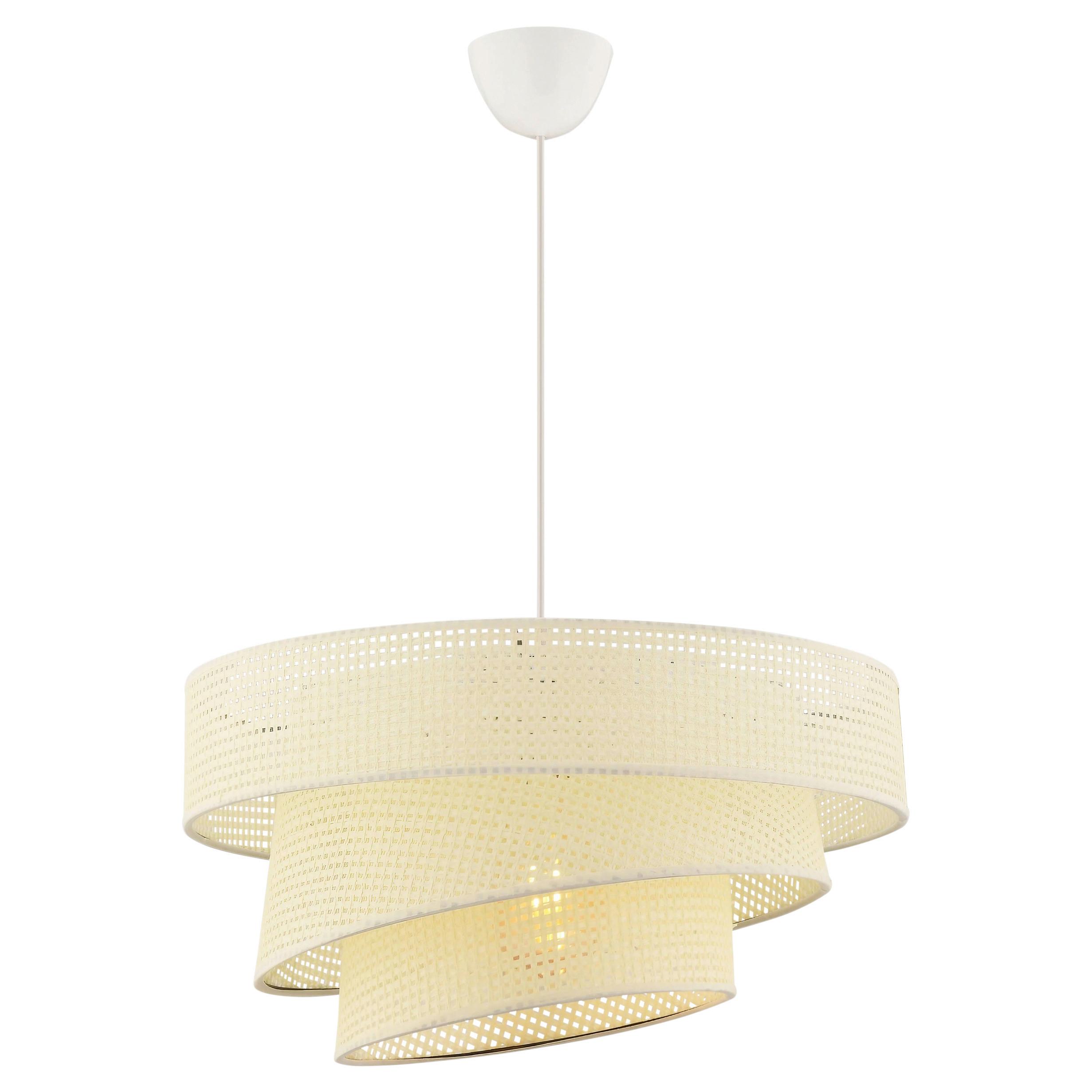 LAMPA WISZĄCA COUPER HAZERAN - WHITE - biały, Design, metal/tkanina (40/72cm) - P & B