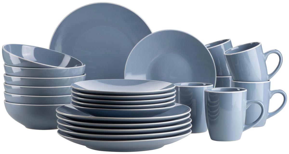 KOMBISERVICE 931844 BLAU GLÄNZEND - Blau, Basics, Keramik (46,5/33/32cm) - Mäser