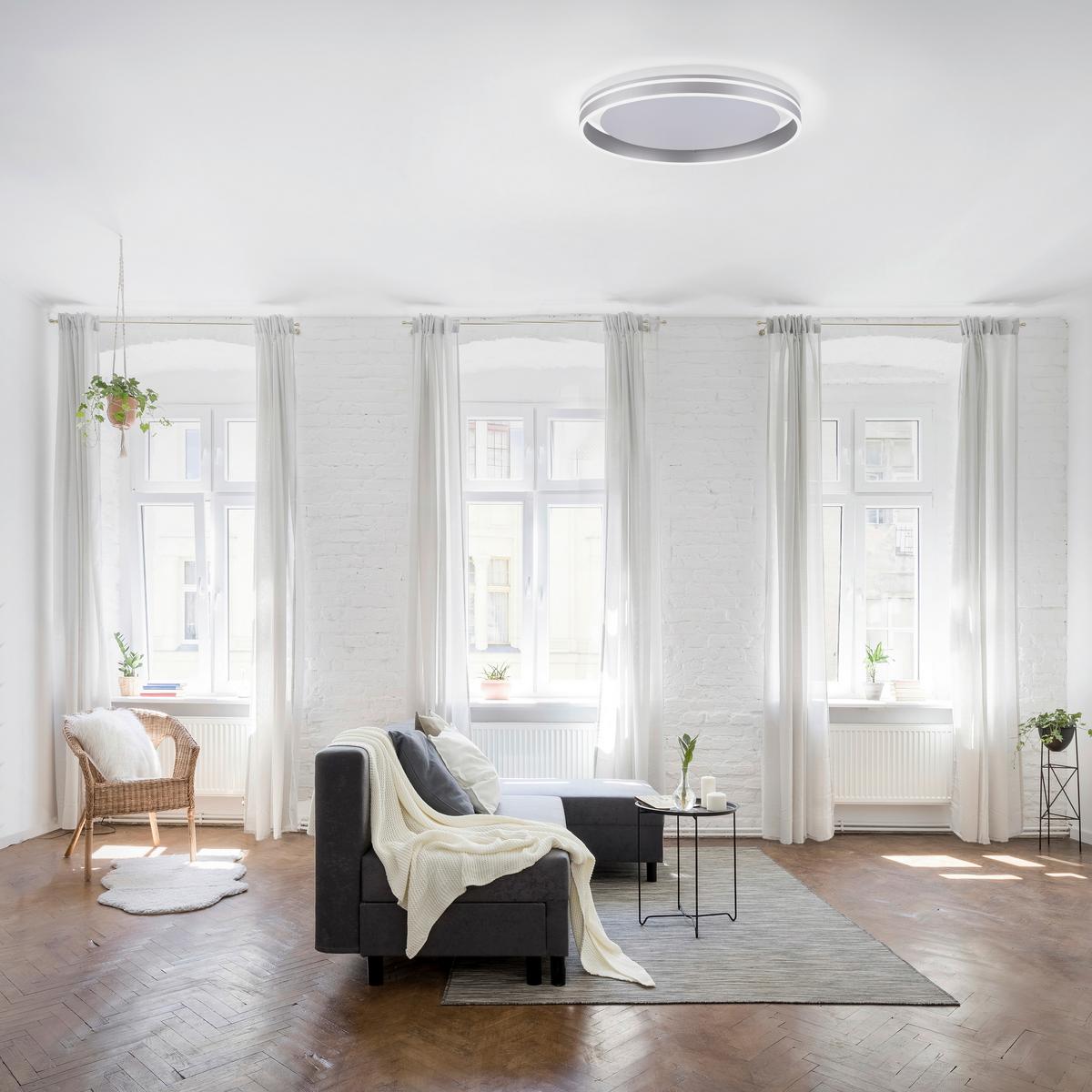 LAMPA SUFITOWA LED 8416-55 Q-VITO *SH* - kolor srebrny, Design, tworzywo sztuczne/metal (59/59cm) - Paul Neuhaus