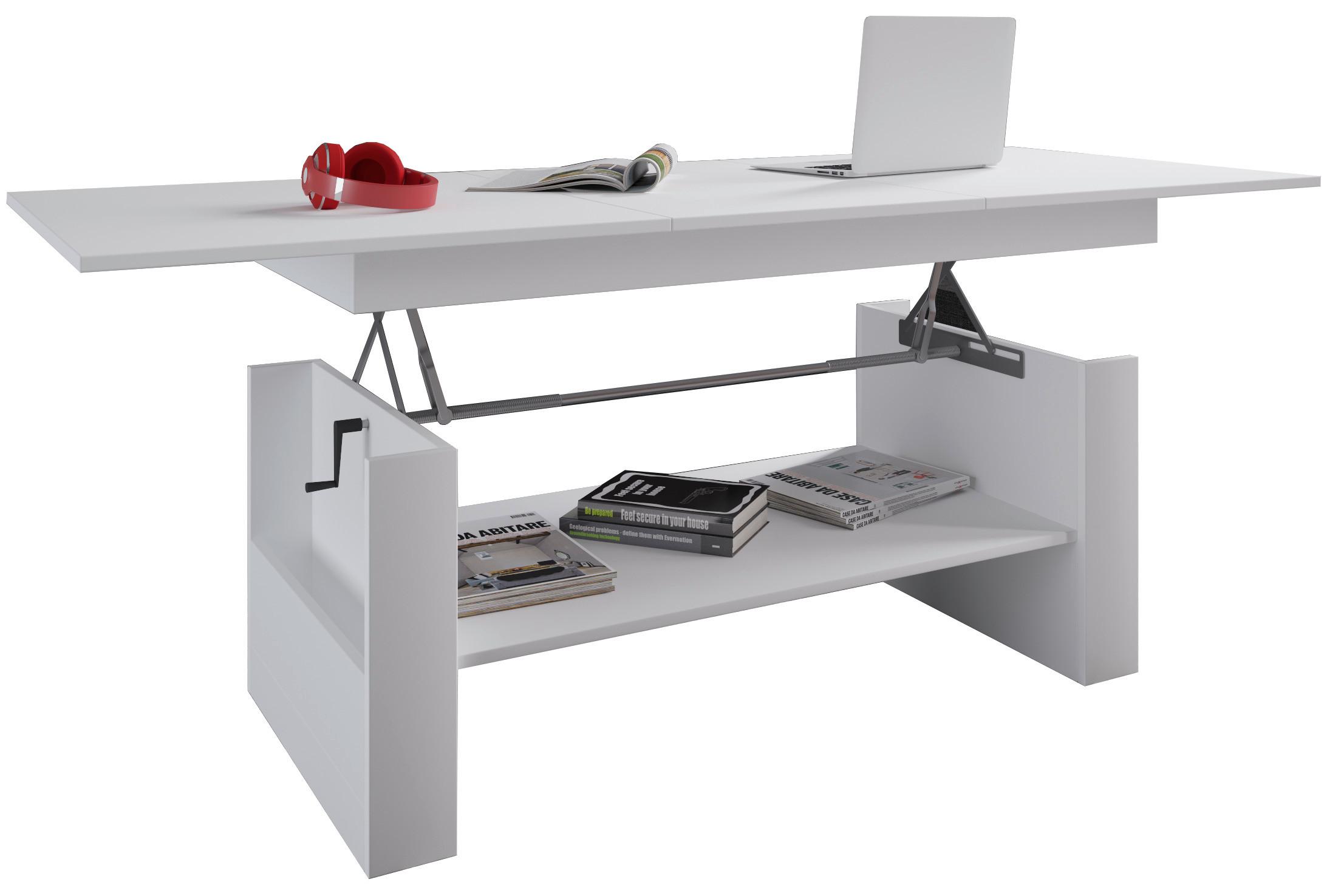 Klubska Miza Kobila, Bela - bela, Basics, leseni material (65/115/52,5cm) - MID.YOU