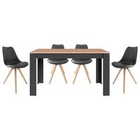 TISCHGRUPPE KIRA - Eichefarben/Anthrazit, MODERN, Holzwerkstoff/Kunststoff - MID.YOU