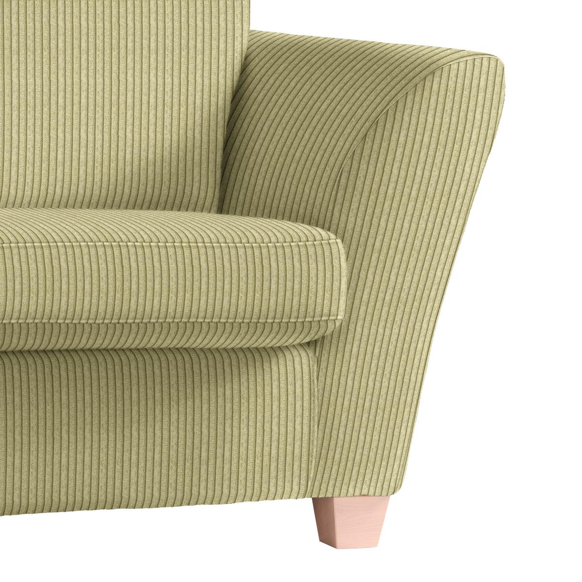 2-Sitzer-Sofa Devado Limette Cord - Limette/Naturfarben, Holz/Textil (190/70-85/95cm) - Mömax