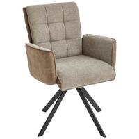 KRZESŁO Z PODŁOKIETNIKAMI FRIDA - czarny/szary, Modern, metal/drewno (61/91/64cm) - Livetastic