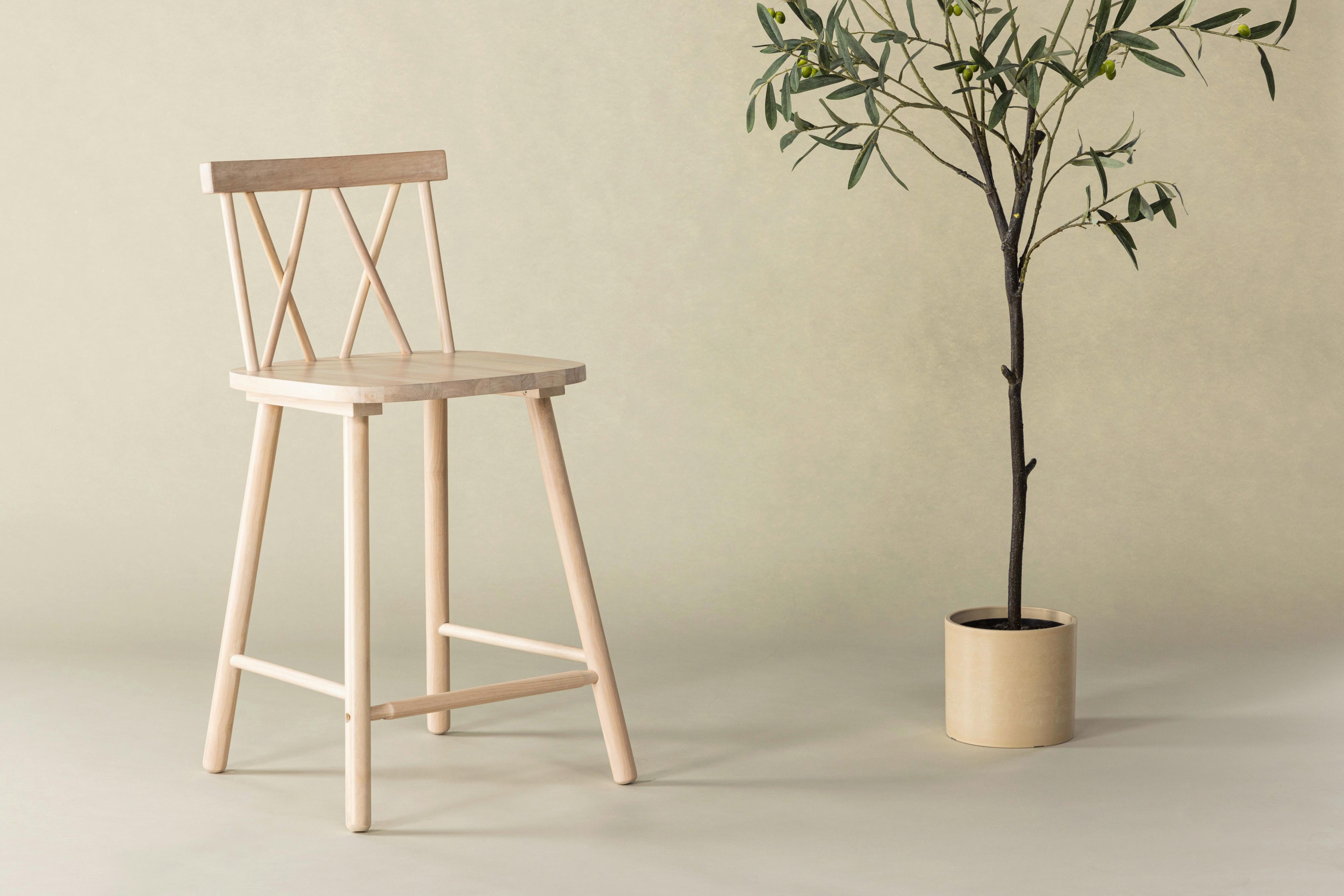 BARHOCKER-SET MOLLÖSTRÖM - Weiß, Design, Holz (43/90/44cm) - Livetastic