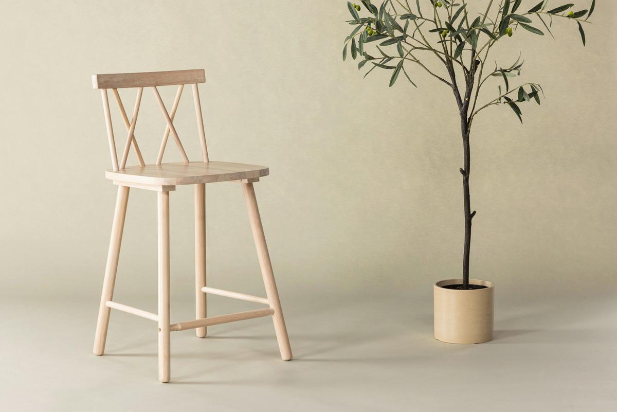 BARHOCKER-SET MOLLÖSTRÖM - Weiß, Design, Holz (43/90/44cm) - Livetastic