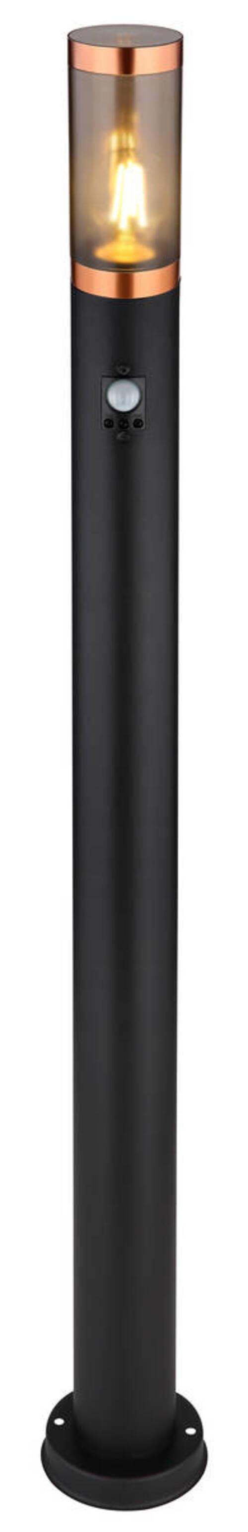 Außenleuchte Boston max. 15 Watt - Schwarz/Grau, Design, Kunststoff/Metall (12,7/110cm) - Globo