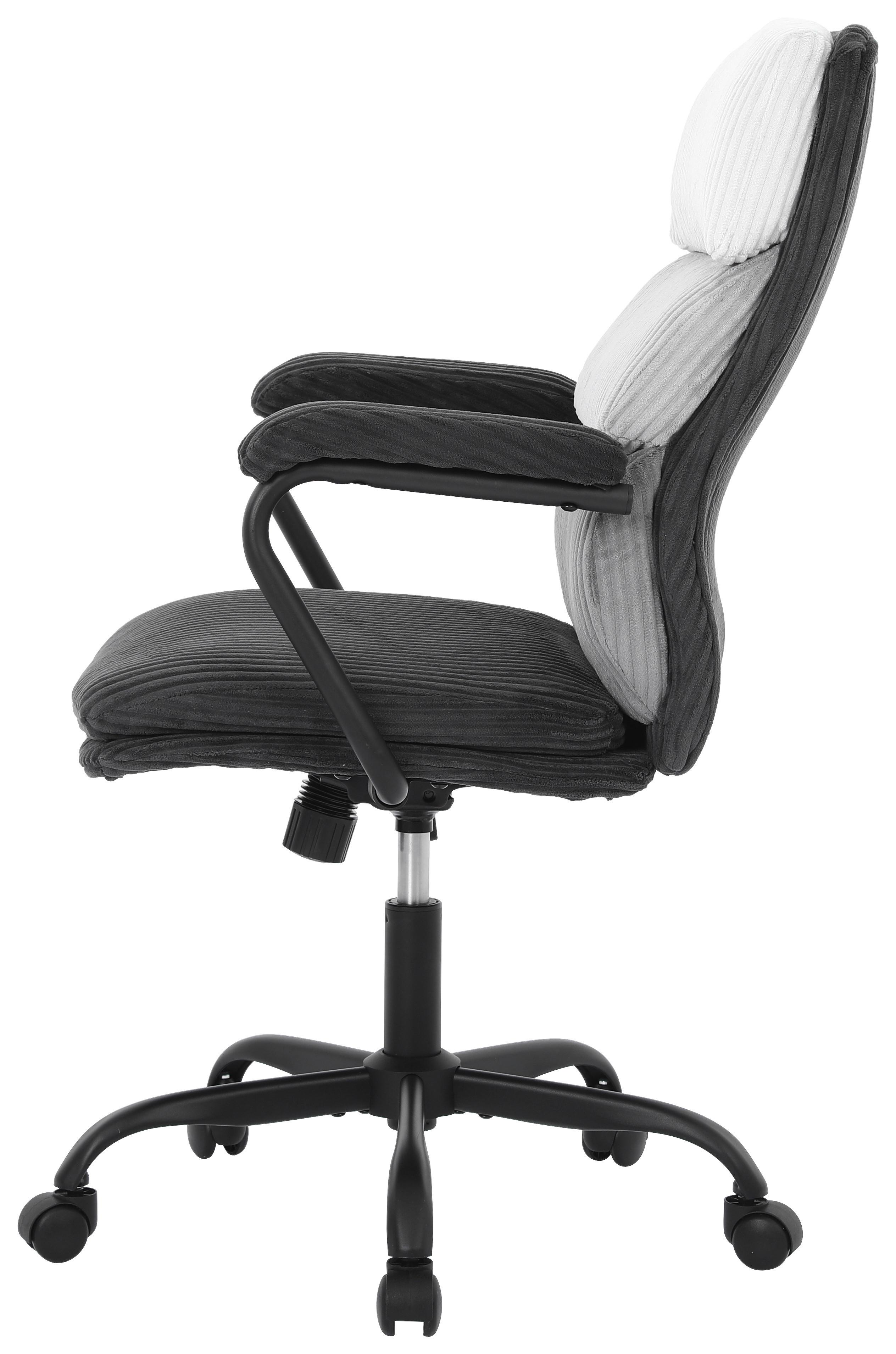 SNURRSTOL MANHATTAN 2 - mörkgrå/beige, Modern, metall/trä (58/102-112/64,5cm) - Mömax
