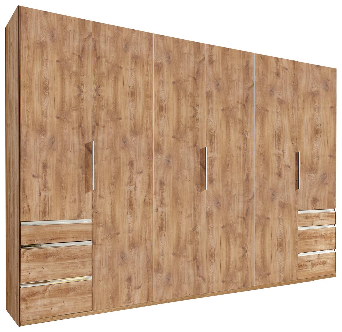 Ormar S Klasičnim Vratima Level 36a - boje hrasta/boje kroma, Moderno, drvni materijal/metal (300/216/58cm) - Modern Living