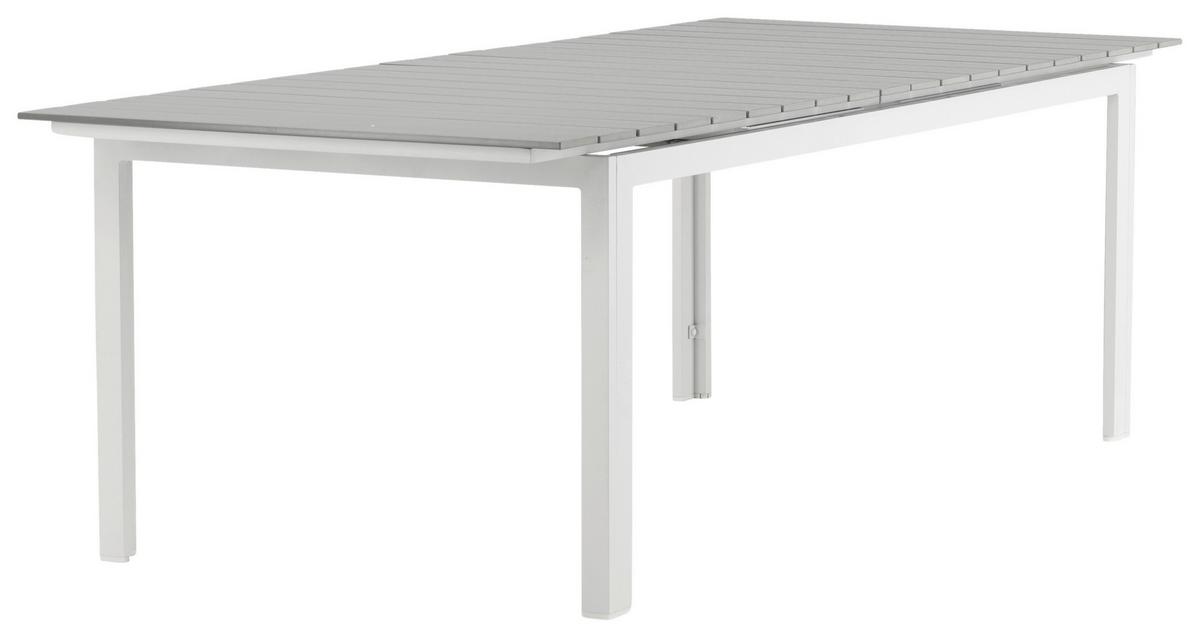 GARTENTISCH LEVELS - Weiß/Grau, KONVENTIONELL, Metall (229/100/75cm) - Gardenson