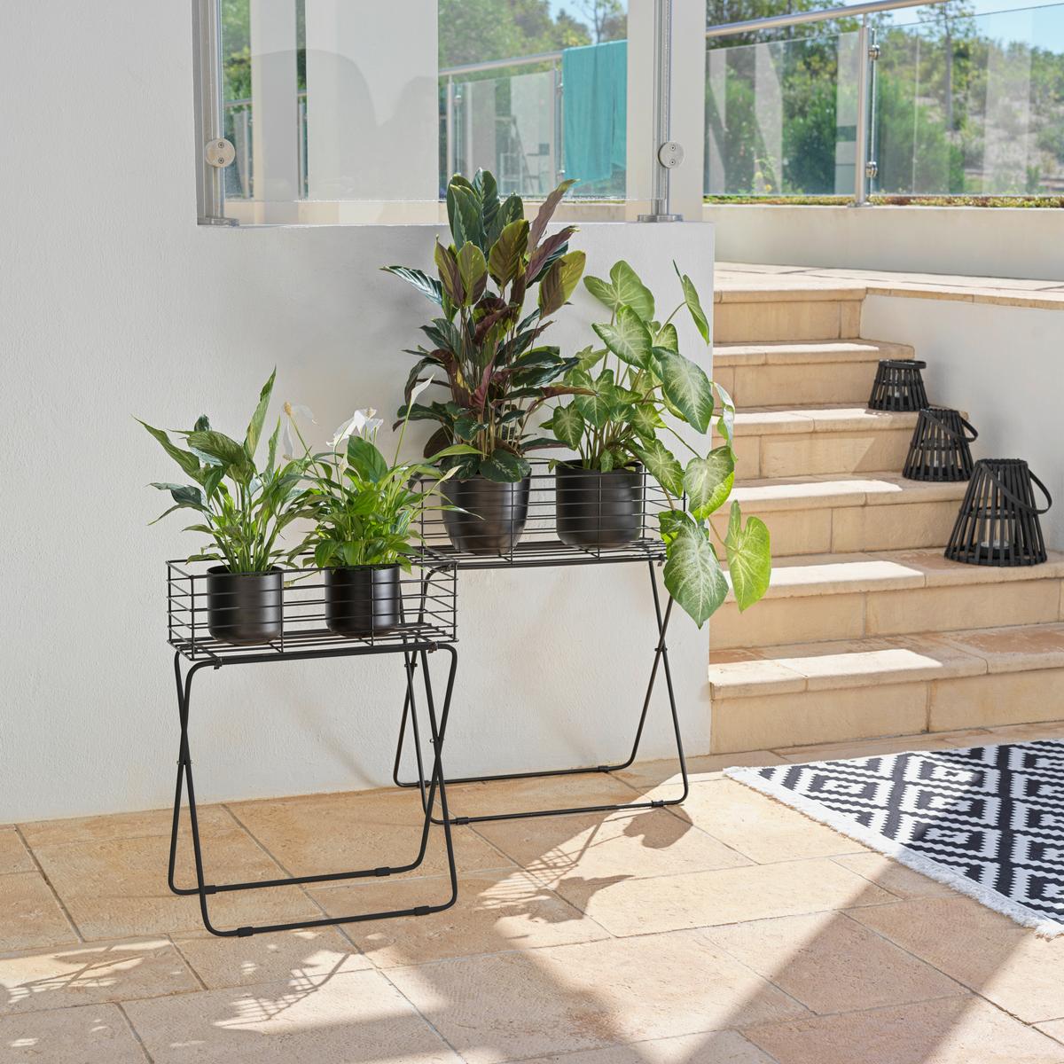 Lonček Za Cvetlice Black Times I -Paz- - črna, Basics, kovina (60/72/30cm) - Modern Living