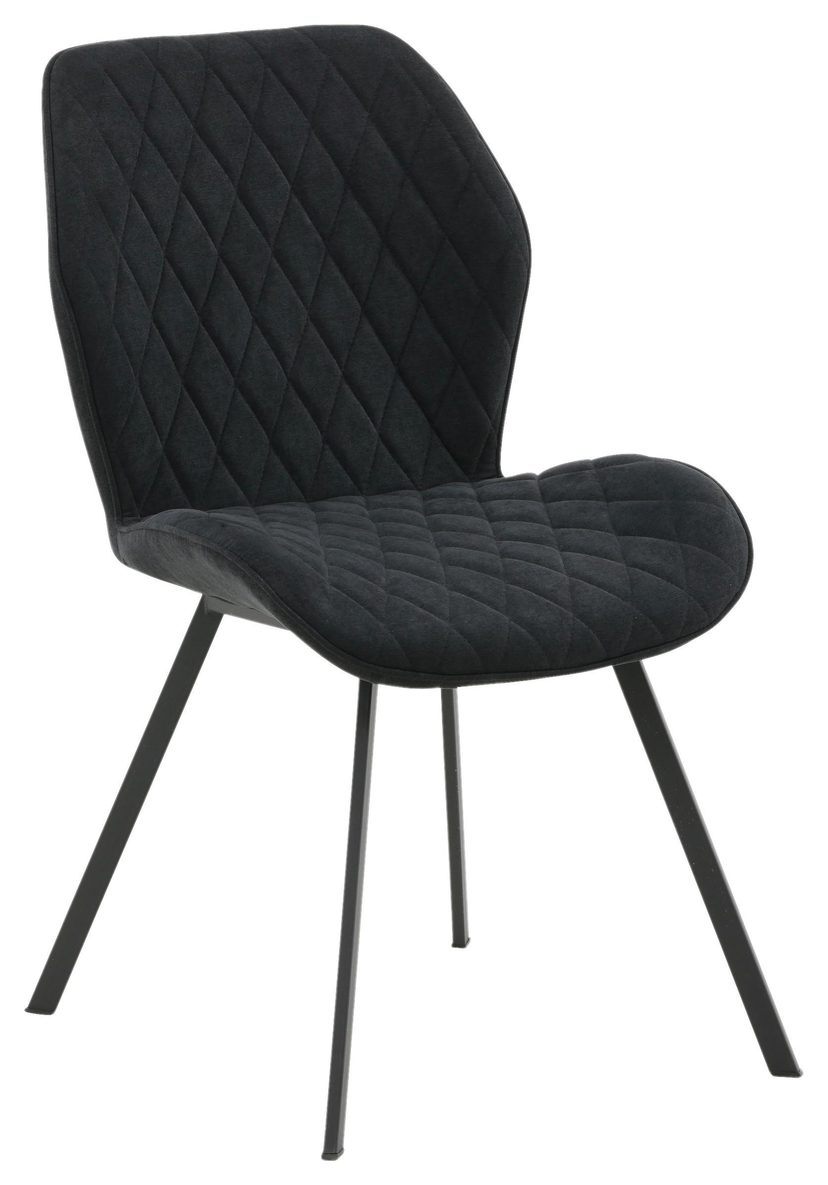 STUHL-SET GEMMA - Schwarz, Design, Textil/Metall (50/90/63cm) - Livetastic