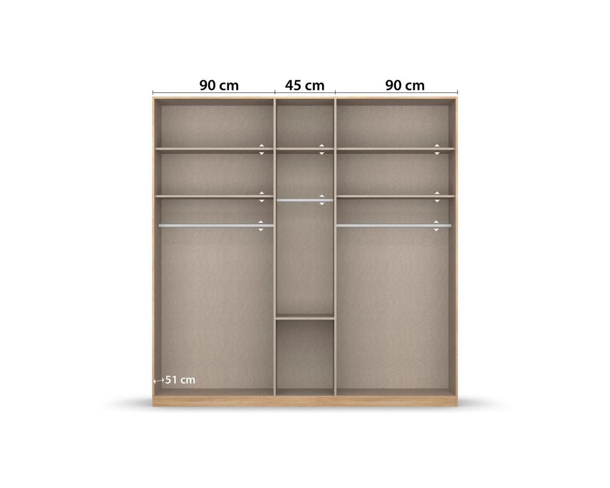 Drehtürenschrank Bingen Weiß - Alufarben/Weiß, MODERN, Holzwerkstoff/Kunststoff (226/229/54cm) - Rauch Möbel