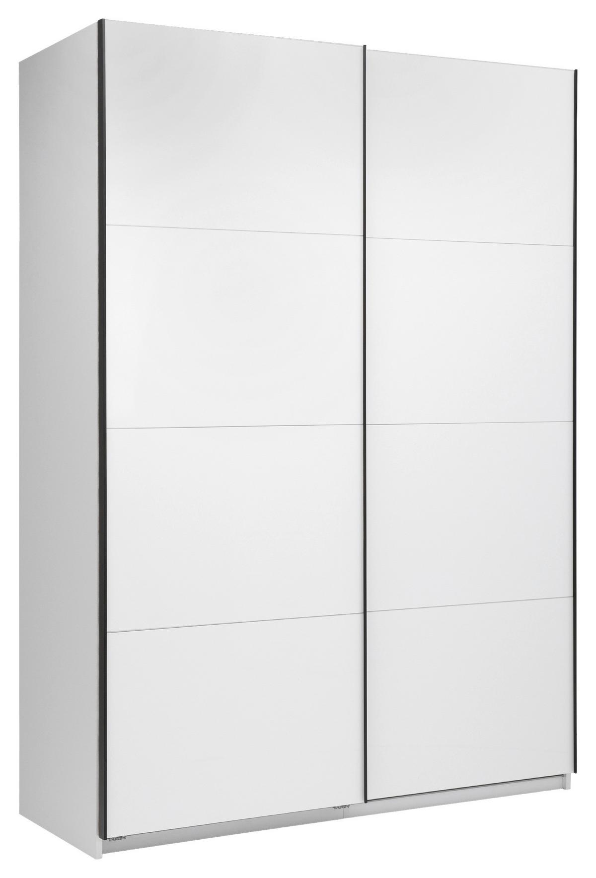 Schwebetürenschrank Family Weiß Hochglanz - Weiß Hochglanz/Schwarz, MODERN, Holzwerkstoff/Metall (150/212/62cm) - Based