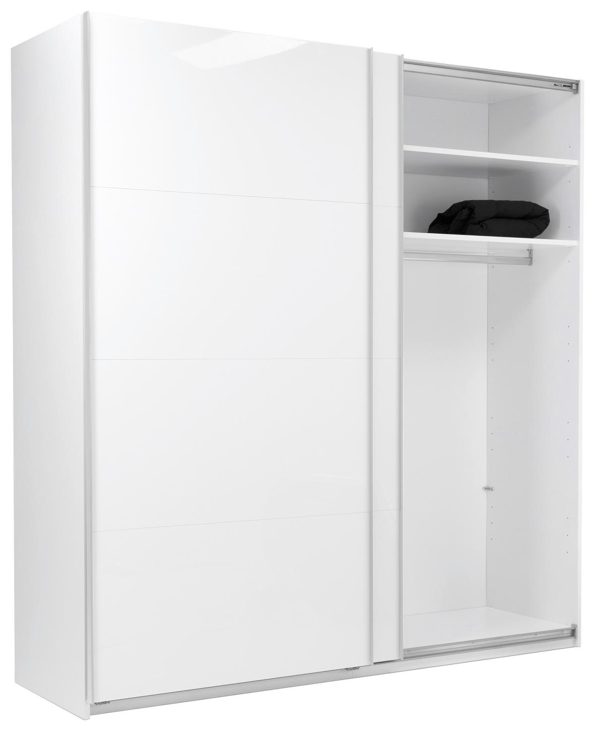 Omara Z Drsnimi Vrati Viva, Bela - bela/barve aluminija, Moderno, kovina/leseni material (200/210/62cm) - P & B