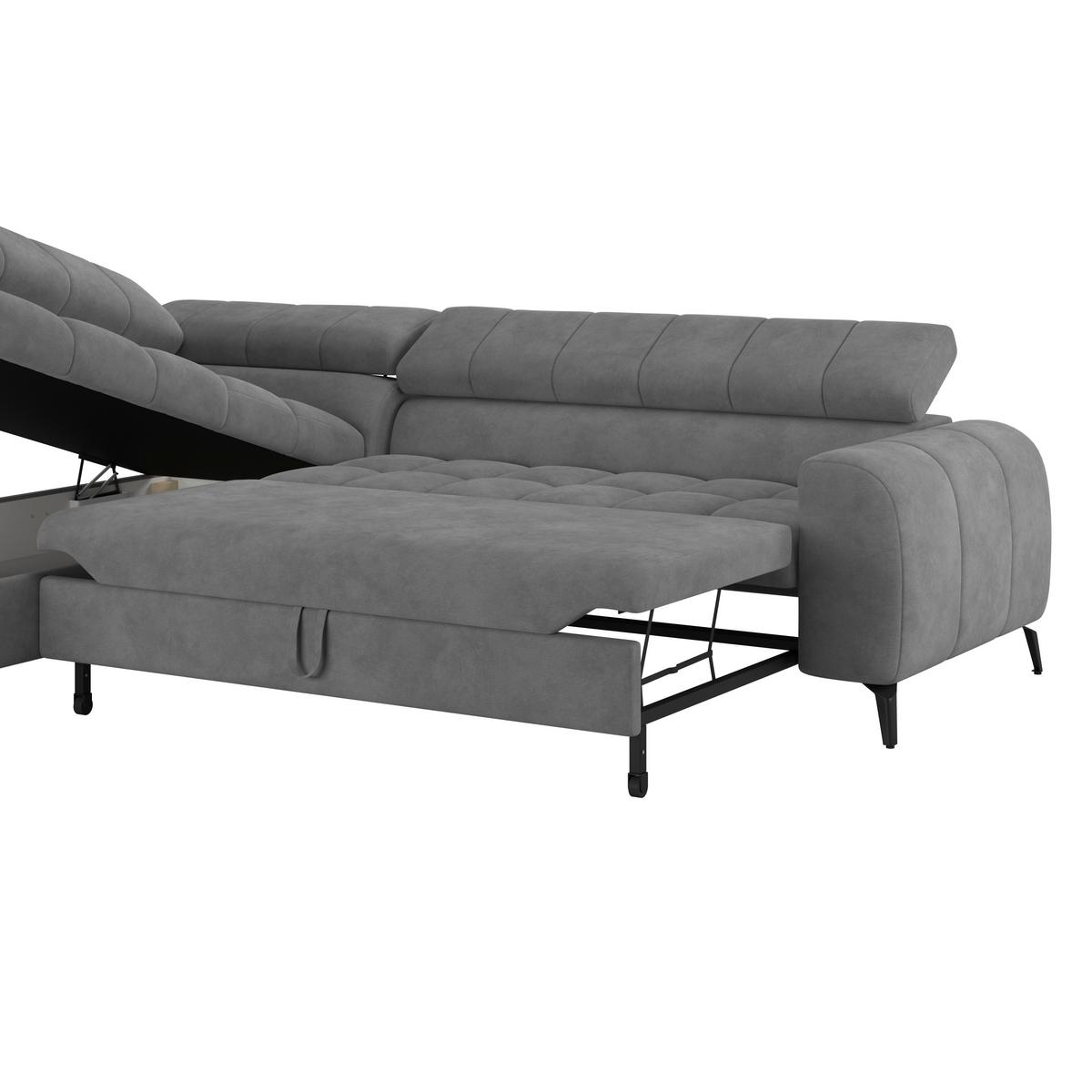 Kutna Garnitura Volf - crna/sivoplava, Trend, tekstil/metal (203/261cm) - Modern Living