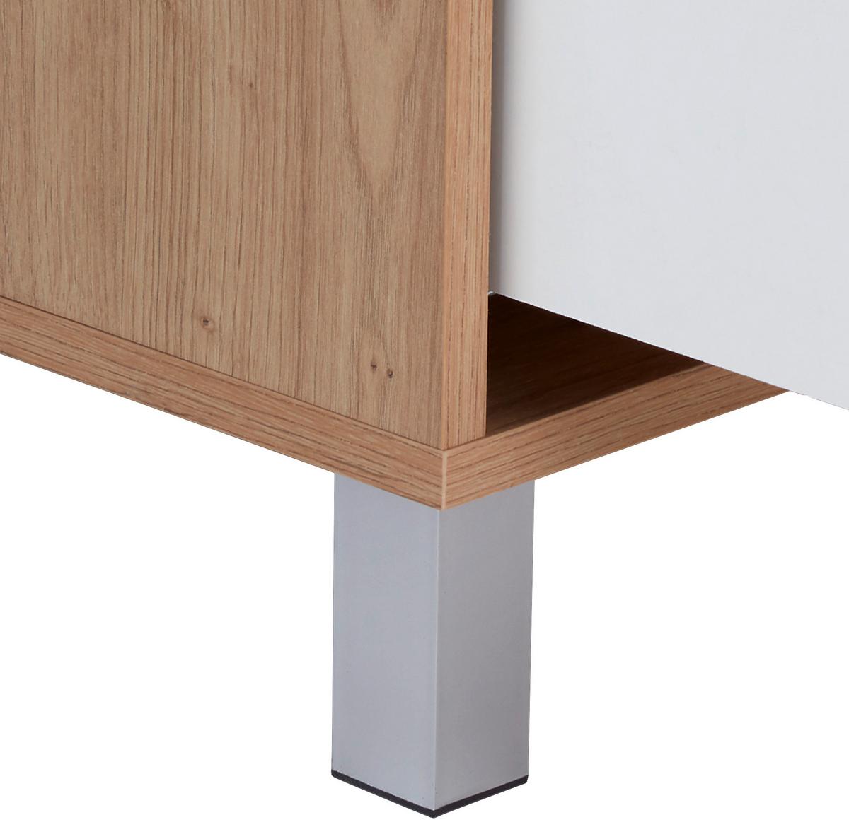 Noćni Ormarić Box - bijela/boje hrasta, Moderno, drvni materijal (50/37/50cm) - Modern Living