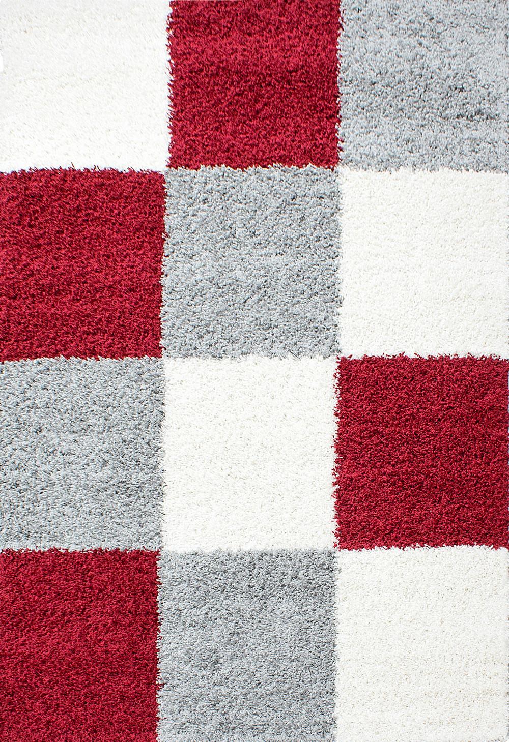 Hochflorteppich Life Rot ca. 120x170cm - Rot/Hellgrau, KONVENTIONELL, Textil (120/170cm) - Novel