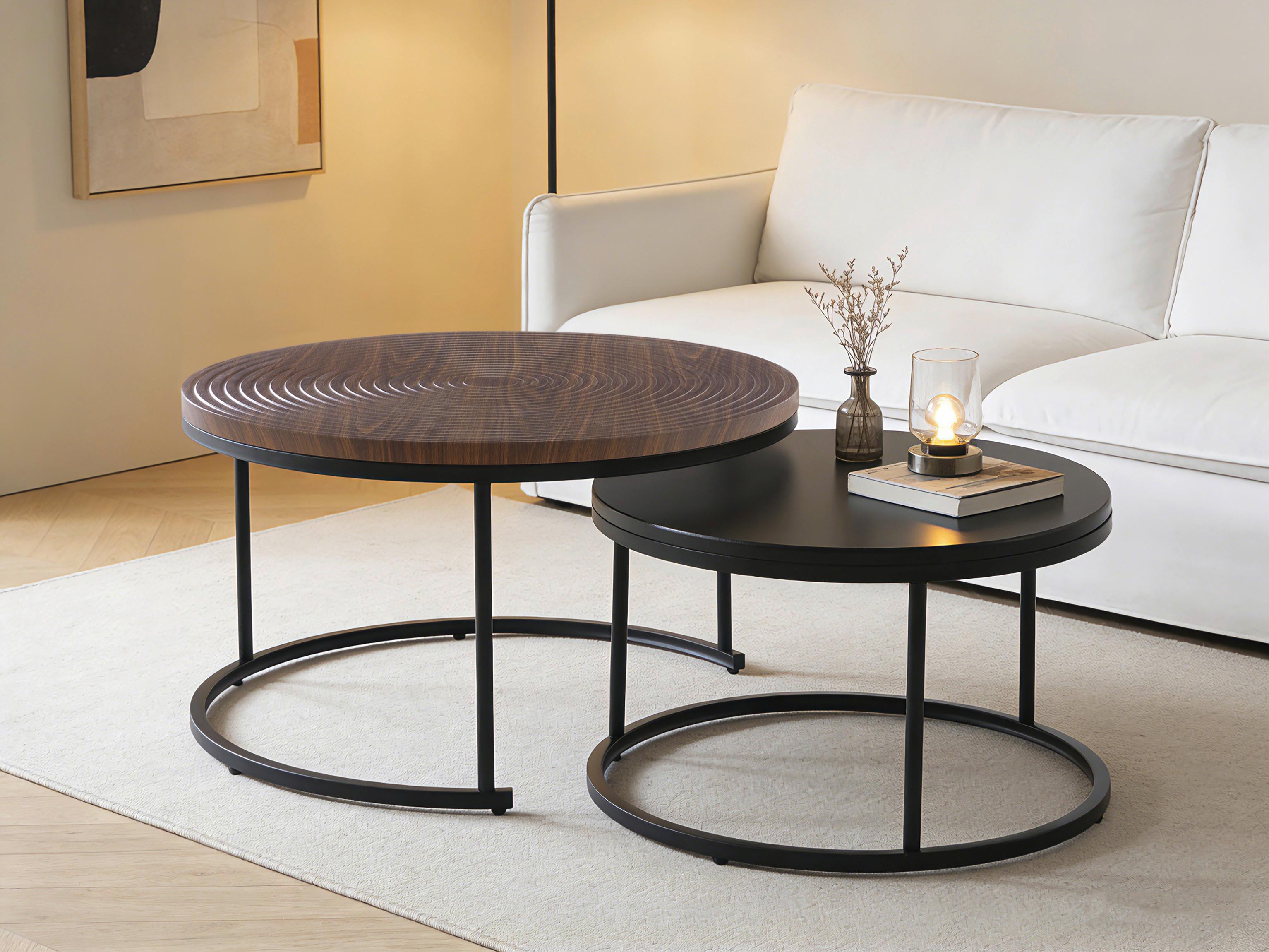 Catania Set Stolića 2/1 - boje oraha/crna, Design, drvni materijal/metal (75/55/45/37cm) - Modern Living