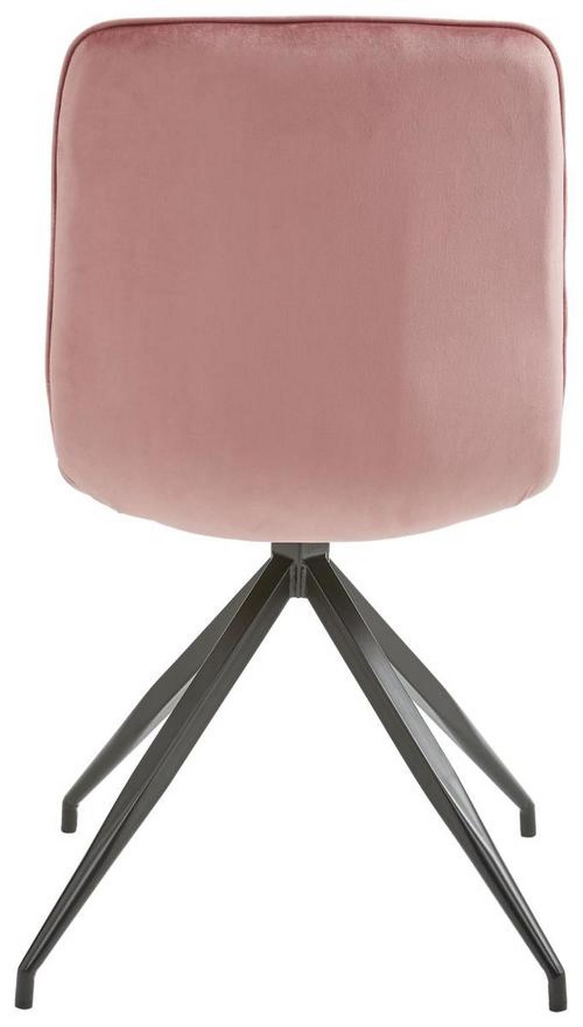 KRZESŁO FREDDY - różowy/czarny, Basics, metal/tkanina (48,5/88/59cm) - P & B