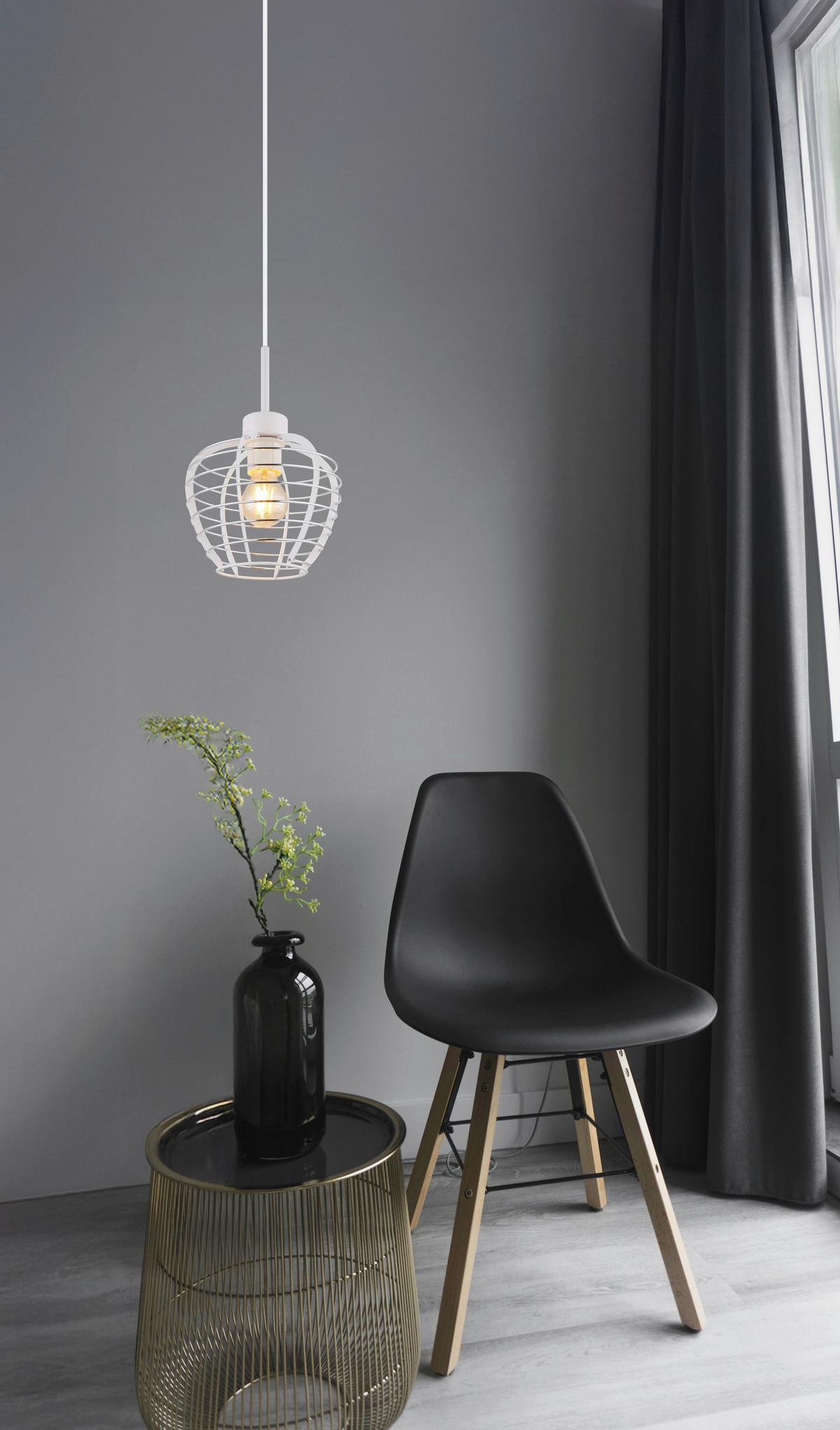 Viseća Svjetiljka Nesa - bijela/boje kroma, Basics, metal/plastika (20,5/120cm) - Globo