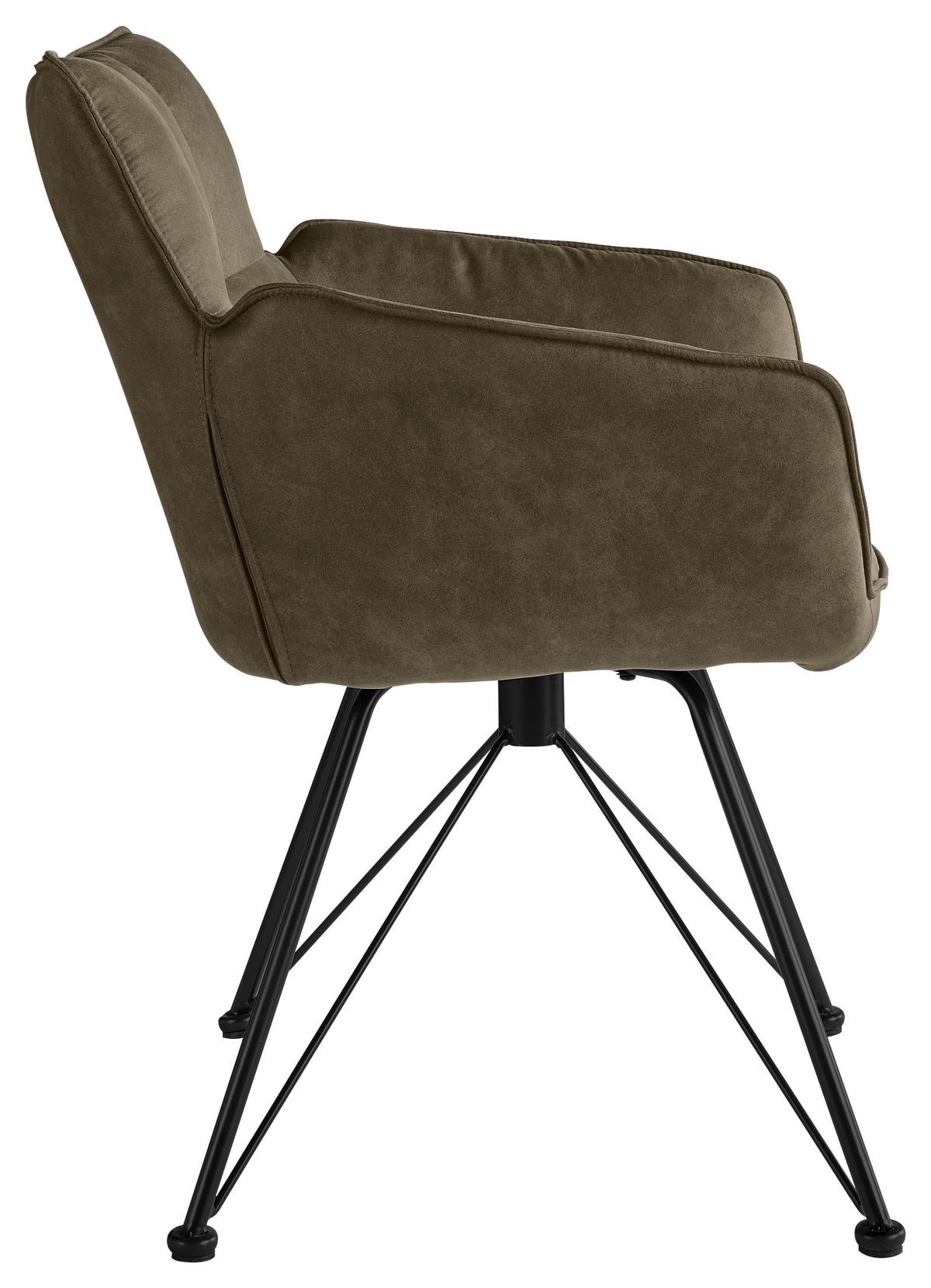 KRZESŁO Z PODŁOKIETNIKAMI FRISCO - czarny/taupe, Design, metal/tkanina (60/84/65cm) - SetOne by Musterring