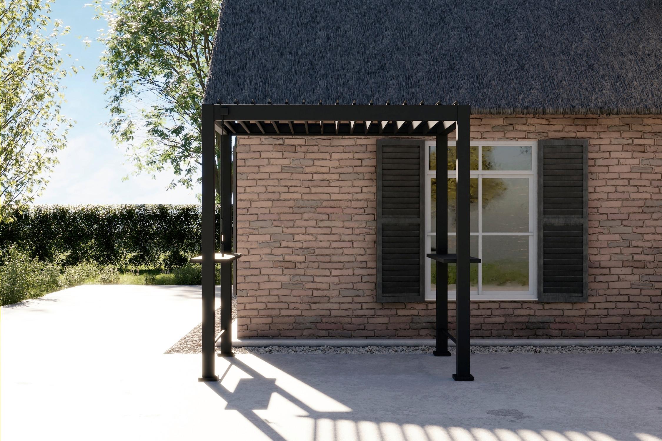 Pergola Basic BBQ ca. 150x240x250 cm Anthrazit - Anthrazit, LIFESTYLE, Metall (150/240/250cm) - Gardenson