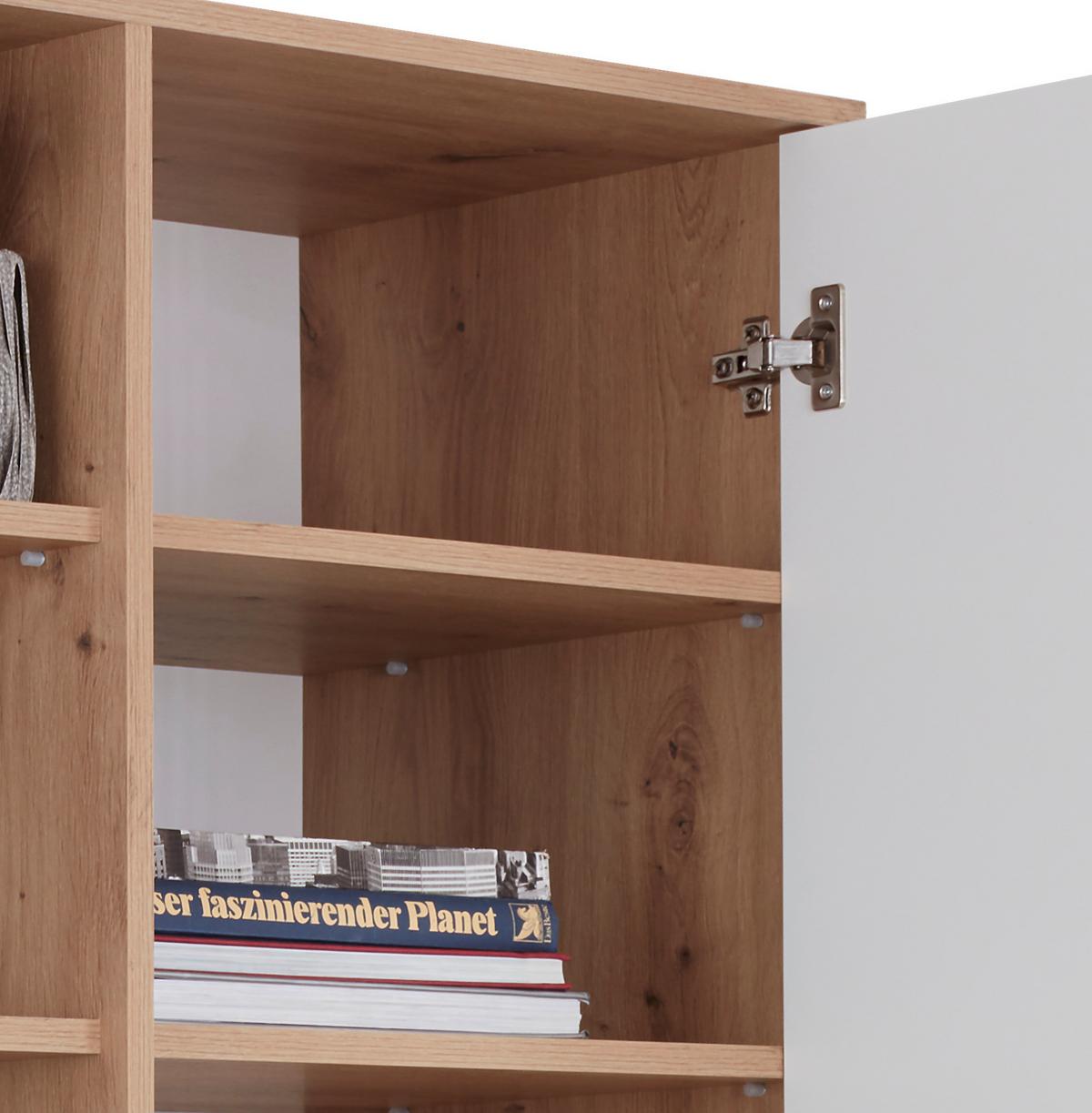 Regal Box - bijela/boje hrasta, Moderno, drvni materijal/plastika (98/205/40cm) - Modern Living