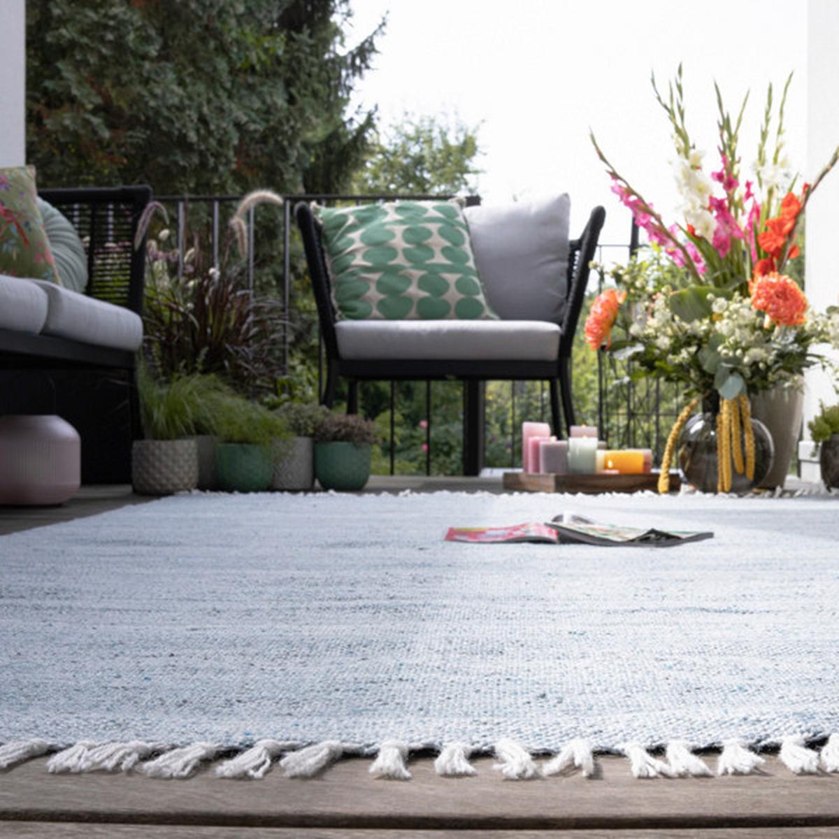 Flachwebeteppich My Nador 565 - Blau, Design, Textil (200/290cm)