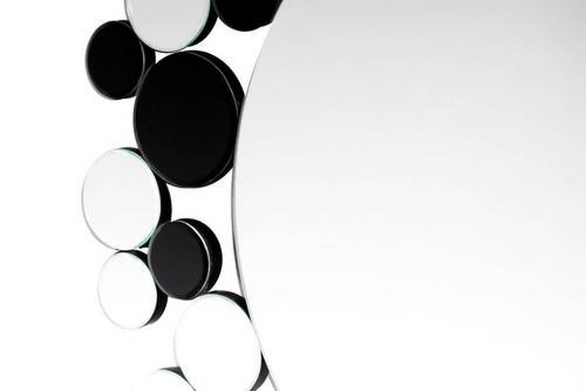 Wandspiegel Bubble Silber/Schwarz - Silberfarben/Schwarz, Basics, Glas/Metall (80/80/5cm) - Kayoom
