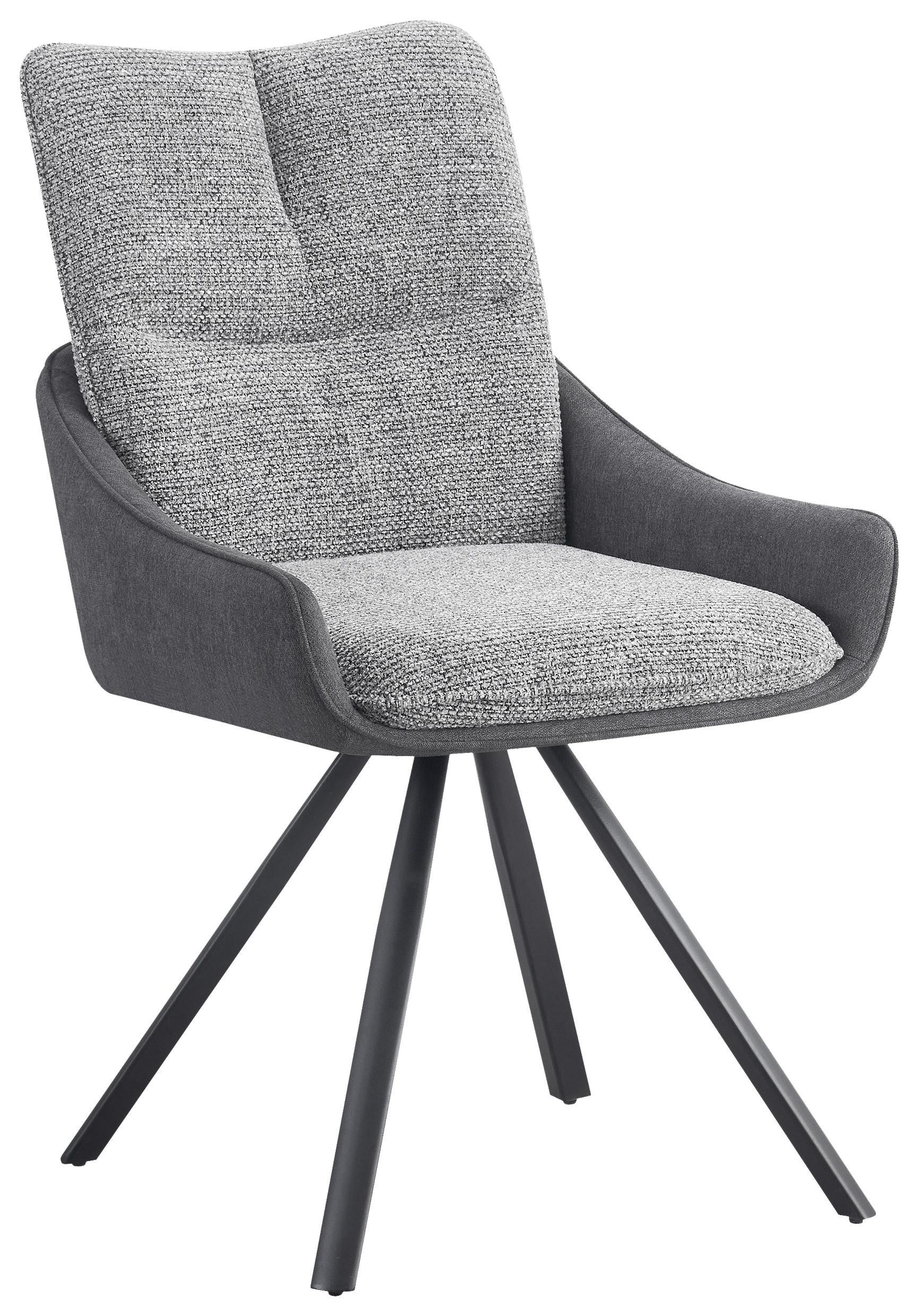 Scaun TESSA - negru/gri, Modern, lemn/metal (55cm) - Premium Living