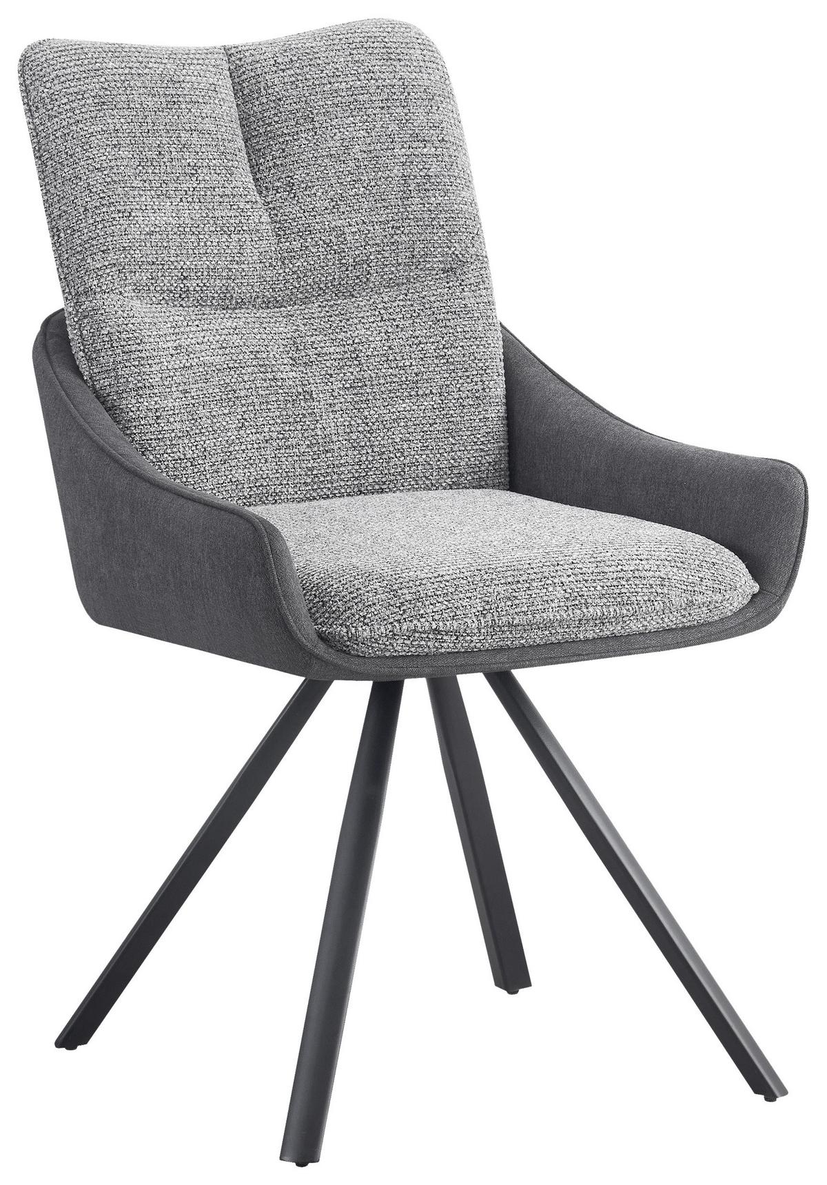 Scaun TESSA - negru/gri, Modern, lemn/metal (55cm) - Premium Living