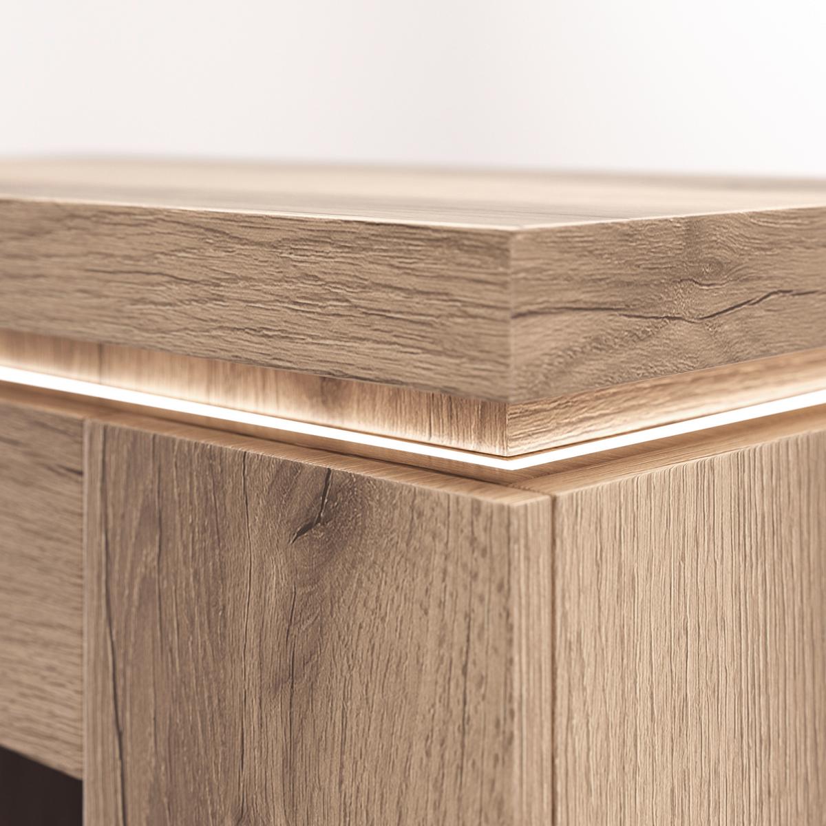 Tv-element Vancouver, Barva Hrasta, Led - barve hrasta/antracit, Moderno, kovina/leseni material (156/57/44cm) - Mömax