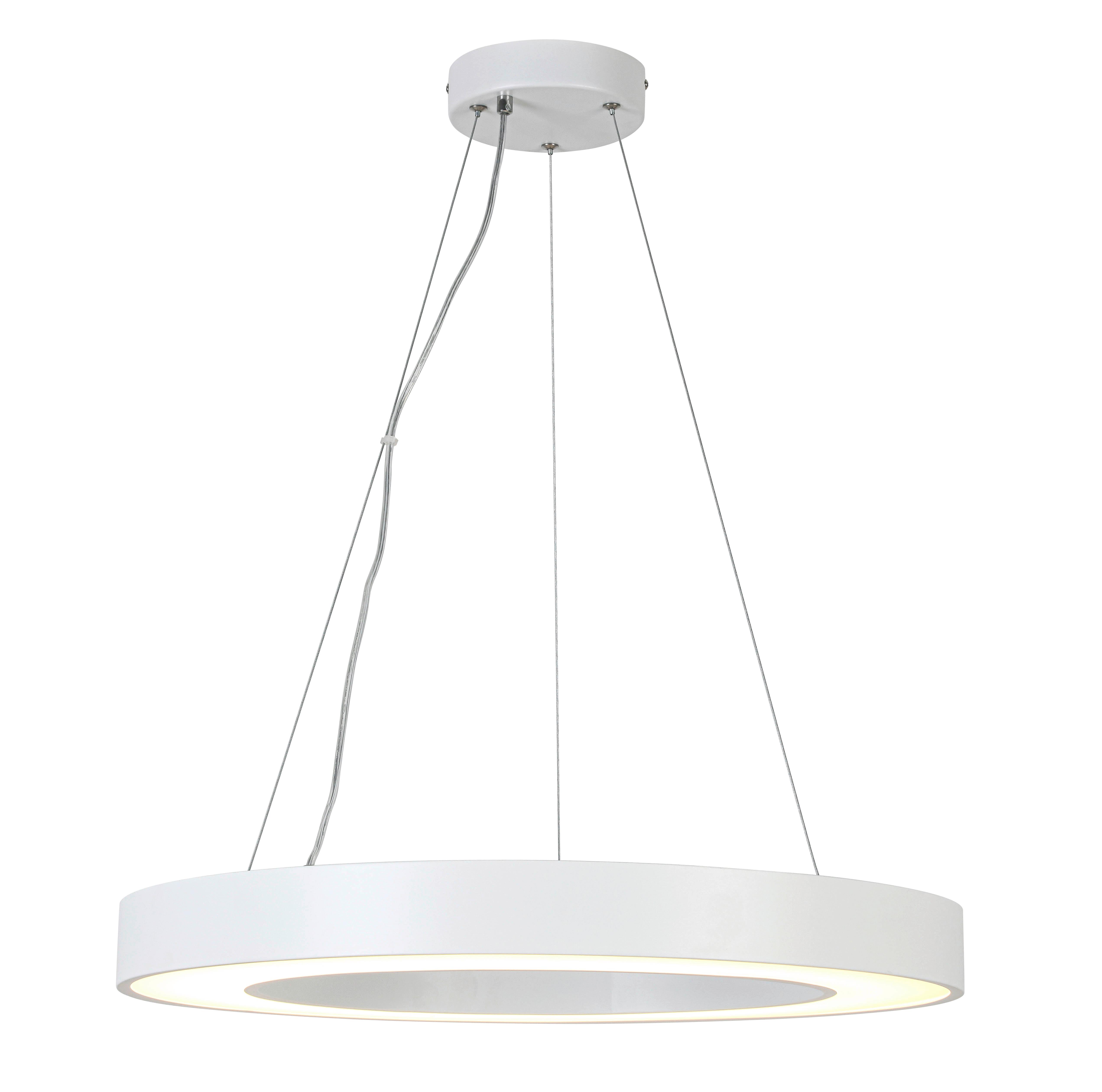 LED-HÄNGLAMPA SANDL - vit/kromfärg, Modern, metall/plast (60/60/120cm) - Mömax